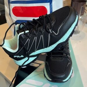 Fila Black and Mint Athletic Shoes